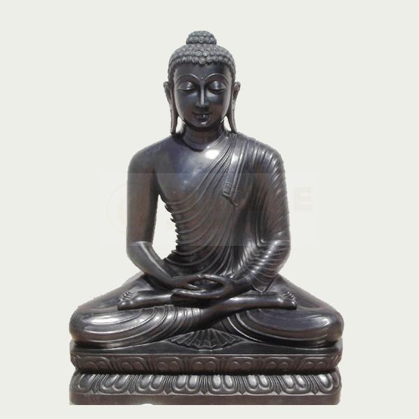 Meditating Black Stone Buddha